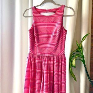 Silk Pink Stripped Sun Dress - Small